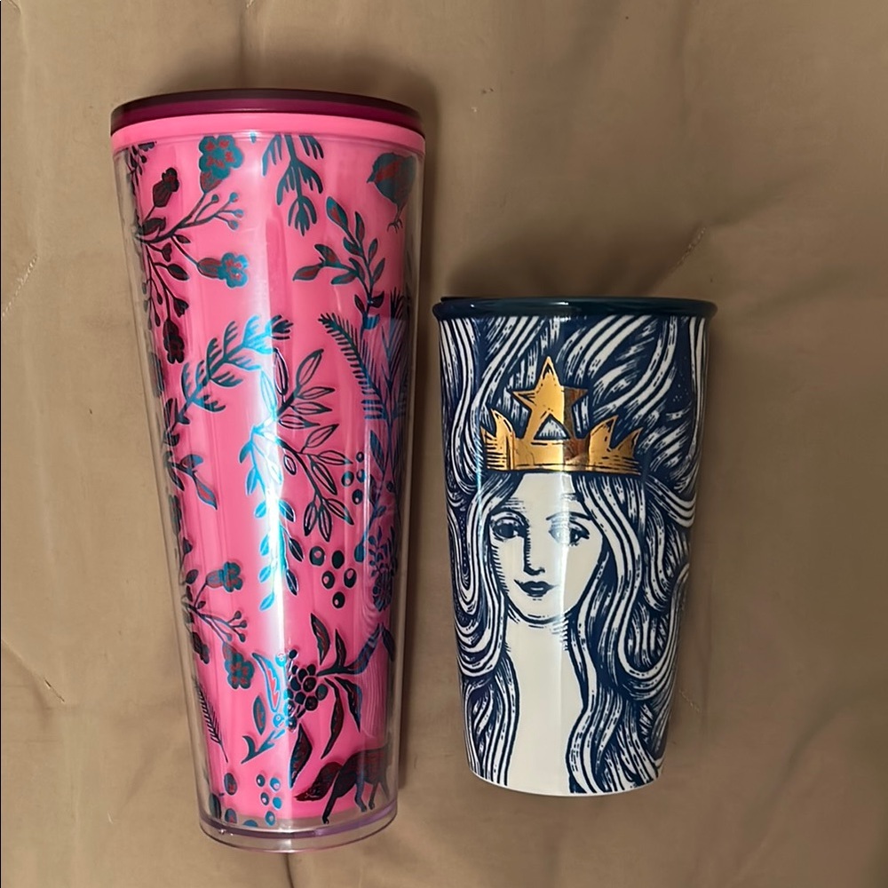 Starbucks Pink and Blue Tumbler Set